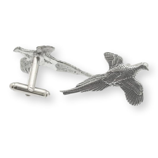 Pheasant Pair of Pewter Cufflinks