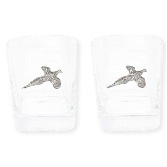 Woodland Animals Cut Crystal Glass Tumblers Gift Box