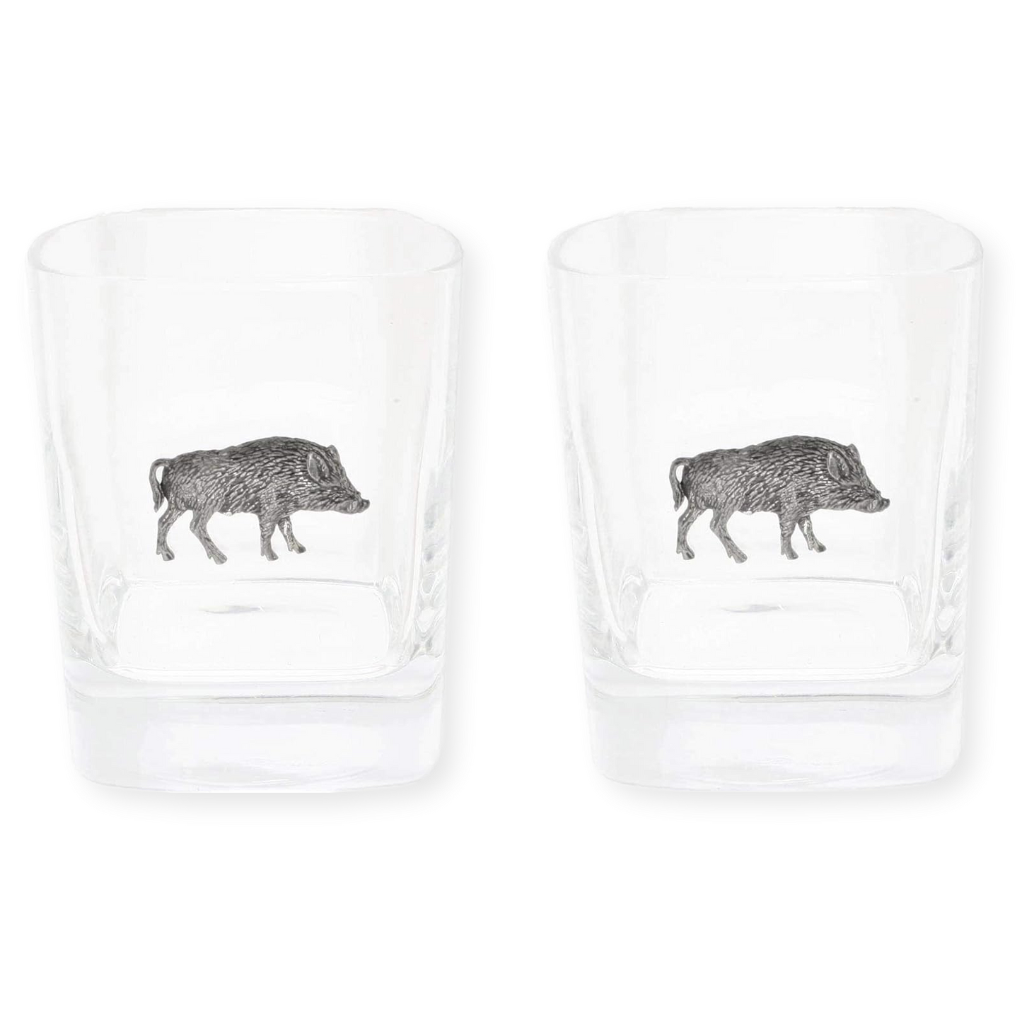 Woodland Animals Cut Crystal Glass Tumblers Gift Box