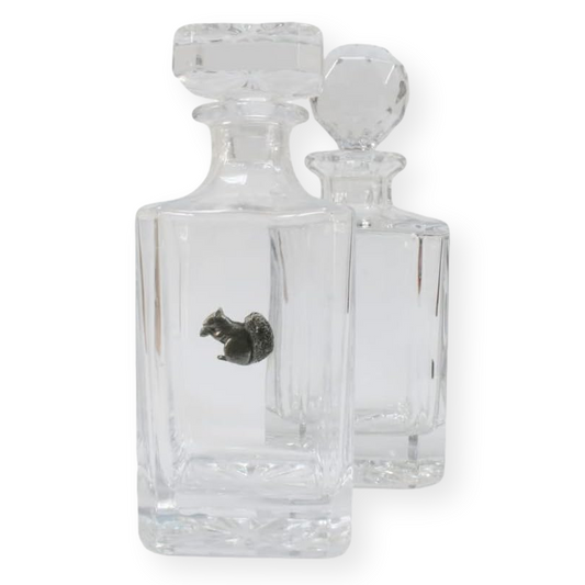 Woodland Animals Glass Decanter Golf Ball & Square Style Stoppers