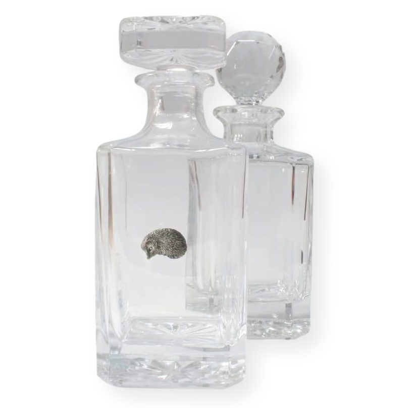 Woodland Animals Glass Decanter Golf Ball & Square Style Stoppers