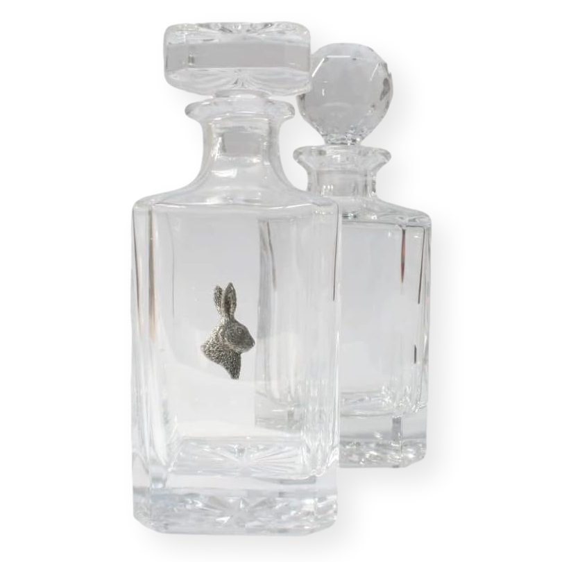 Woodland Animals Glass Decanter Golf Ball & Square Style Stoppers