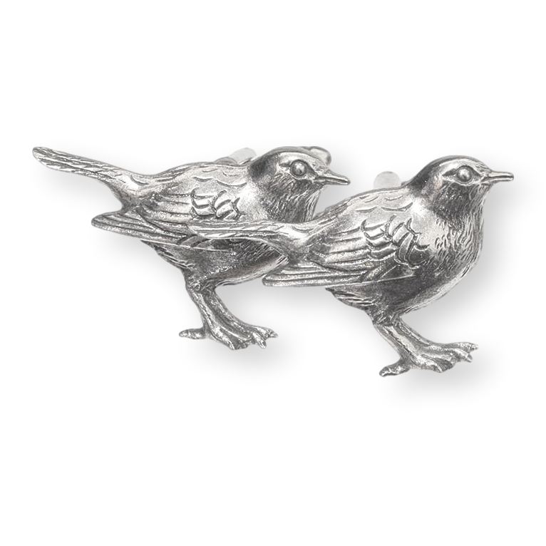 Robin Set of Pewter Cufflinks in a Gift Box