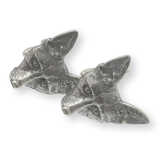 Fox Face Gift Boxed English Pewter Cufflinks Set