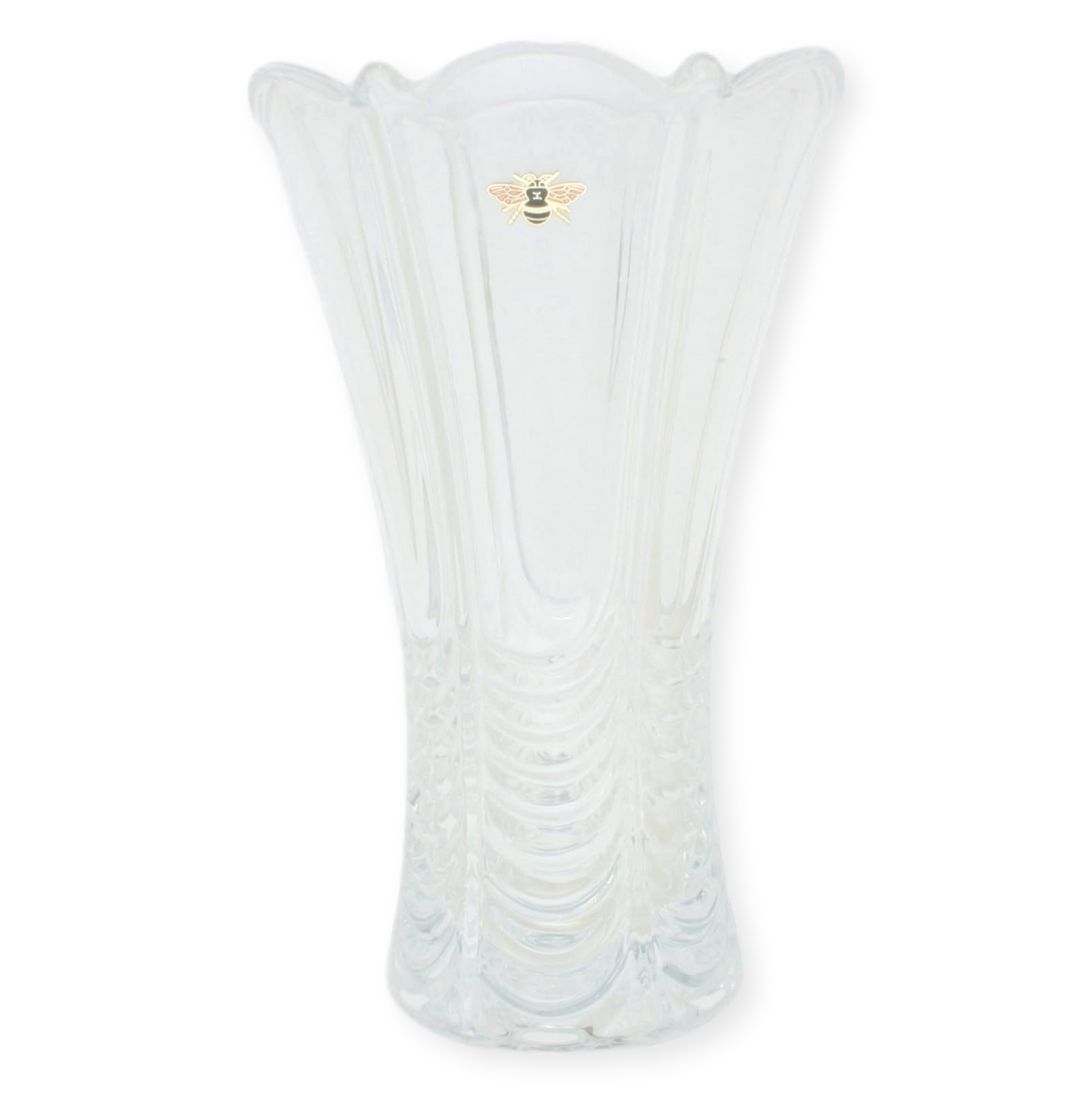 Bee's and Butterflies Glass Fluted Flower Vase