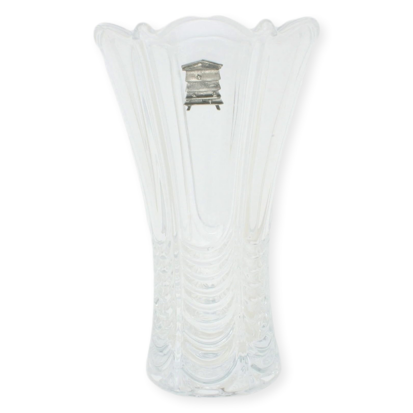 Bee's and Butterflies Glass Fluted Flower Vase