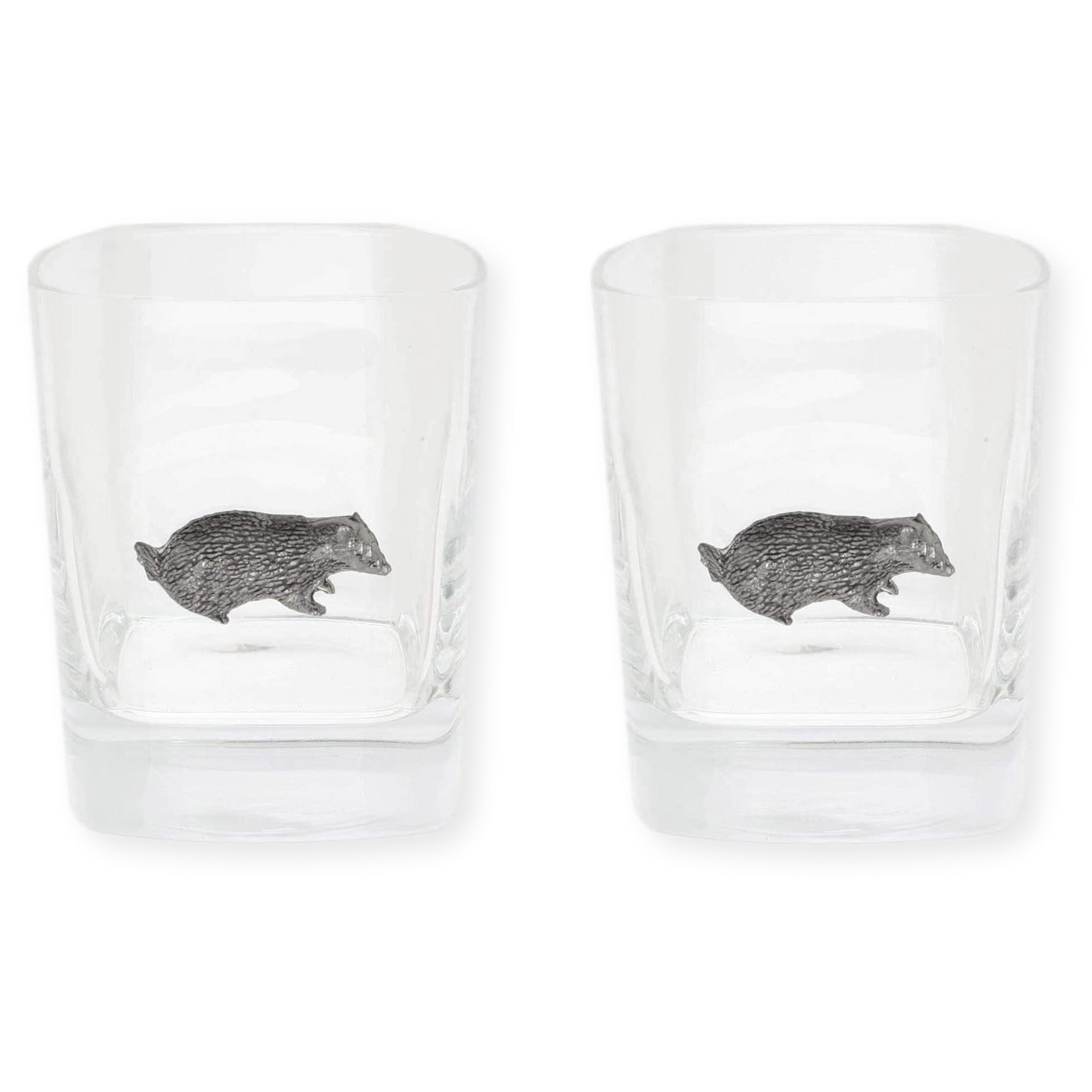 Woodland Animals Cut Crystal Glass Tumblers Gift Box