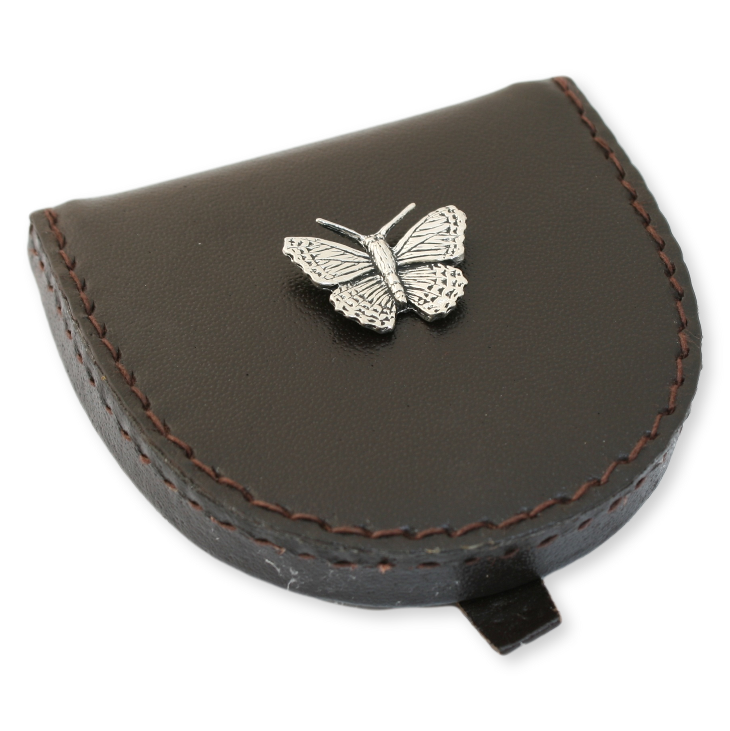 Butterflies Brown Ladies Leather Coin Purse