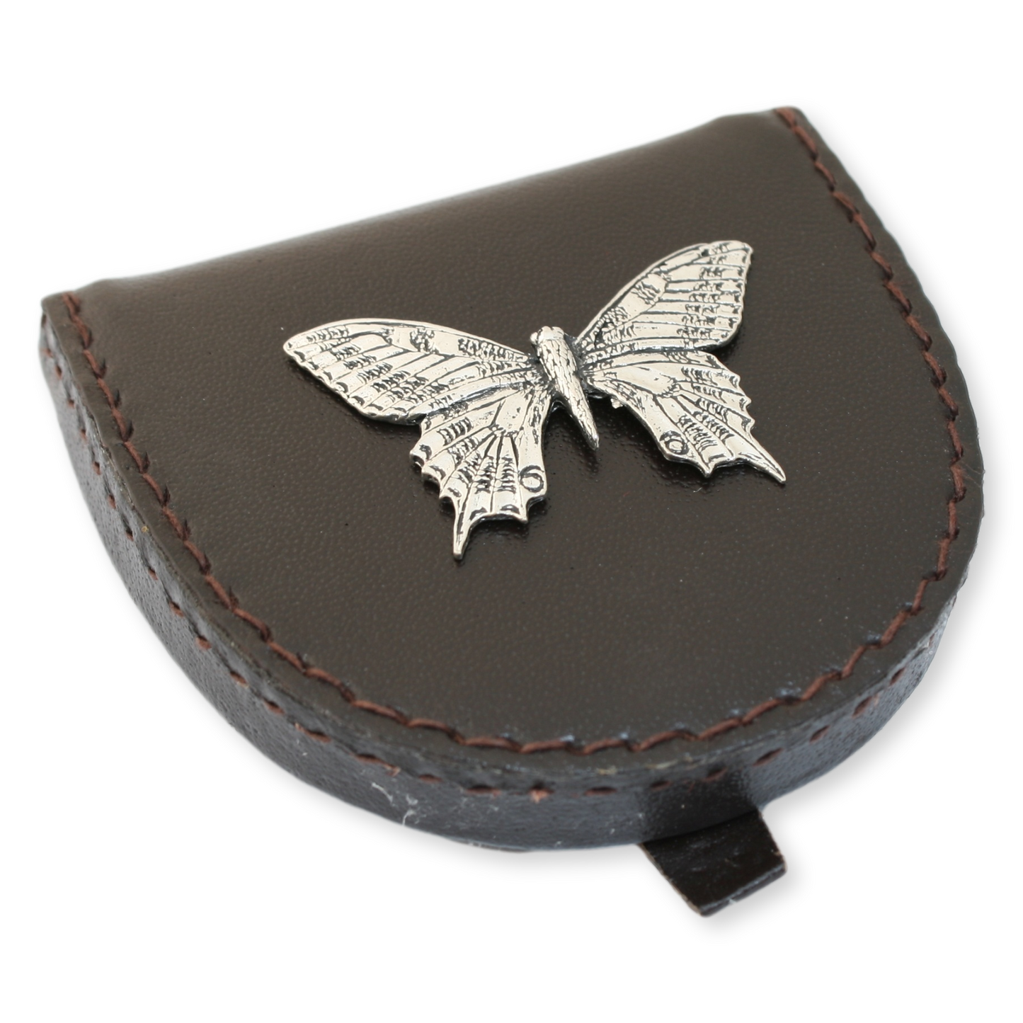 Butterflies Brown Ladies Leather Coin Purse
