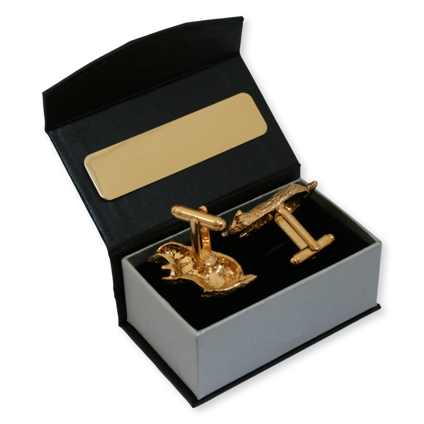 Pair Of Badger Gold Plated Cufflinks With Engraving Option