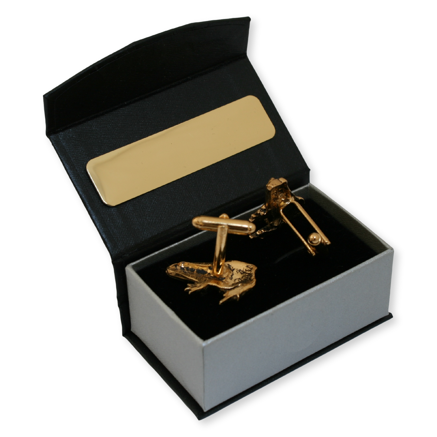 Frog Sitting Gold Plated Cufflinks With Engraving Option Gift Boxed