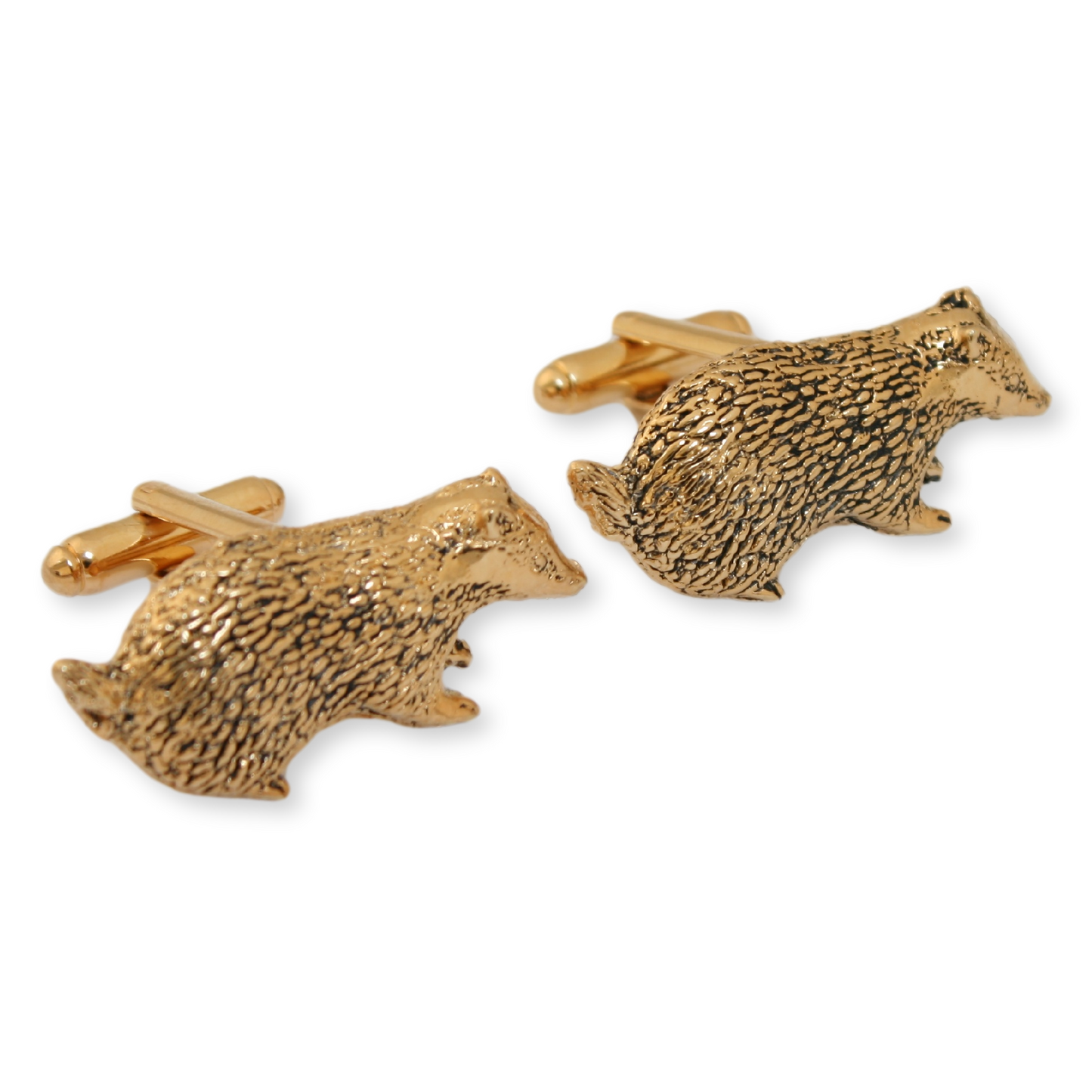 Pair Of Badger Gold Plated Cufflinks With Engraving Option