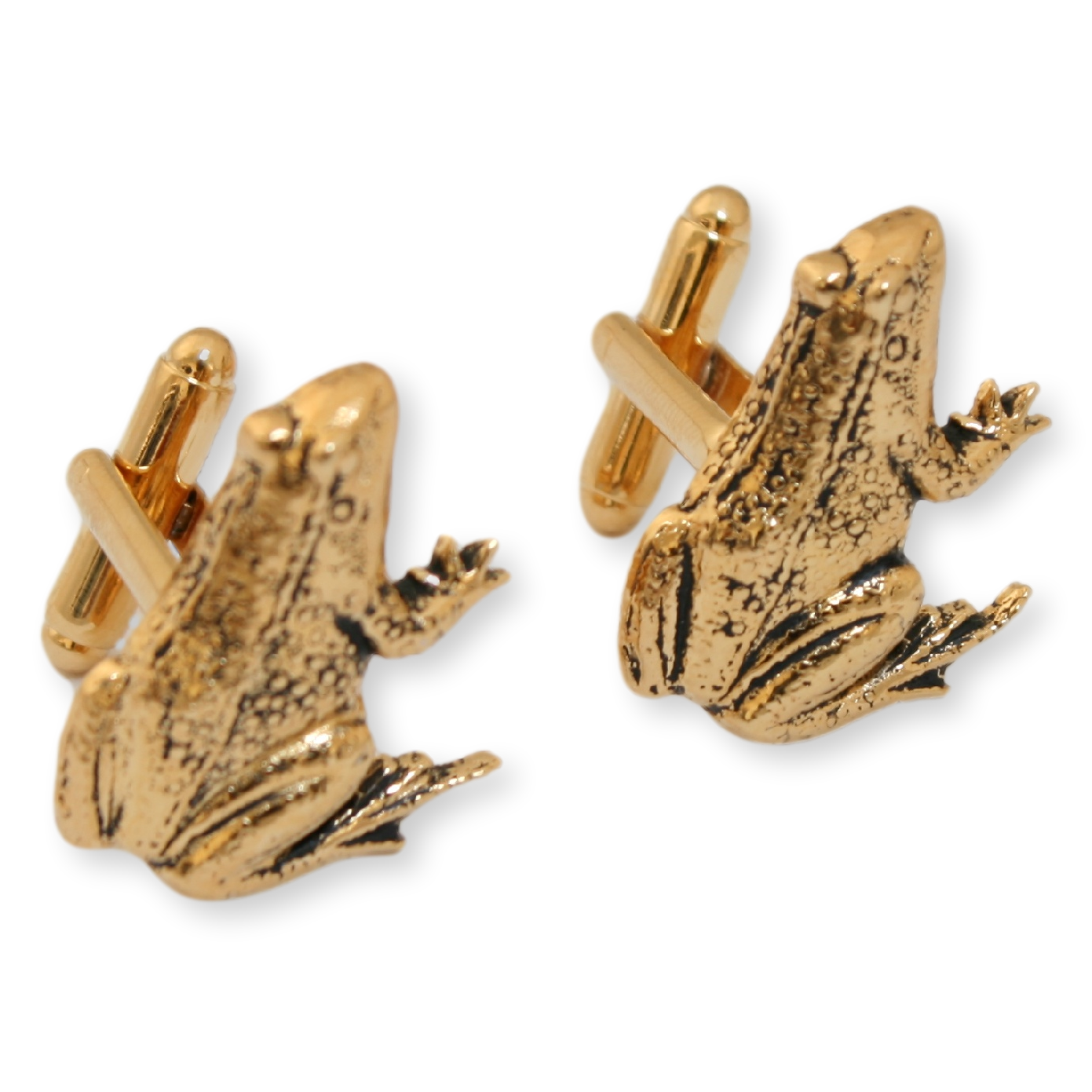 Frog Sitting Gold Plated Cufflinks With Engraving Option Gift Boxed
