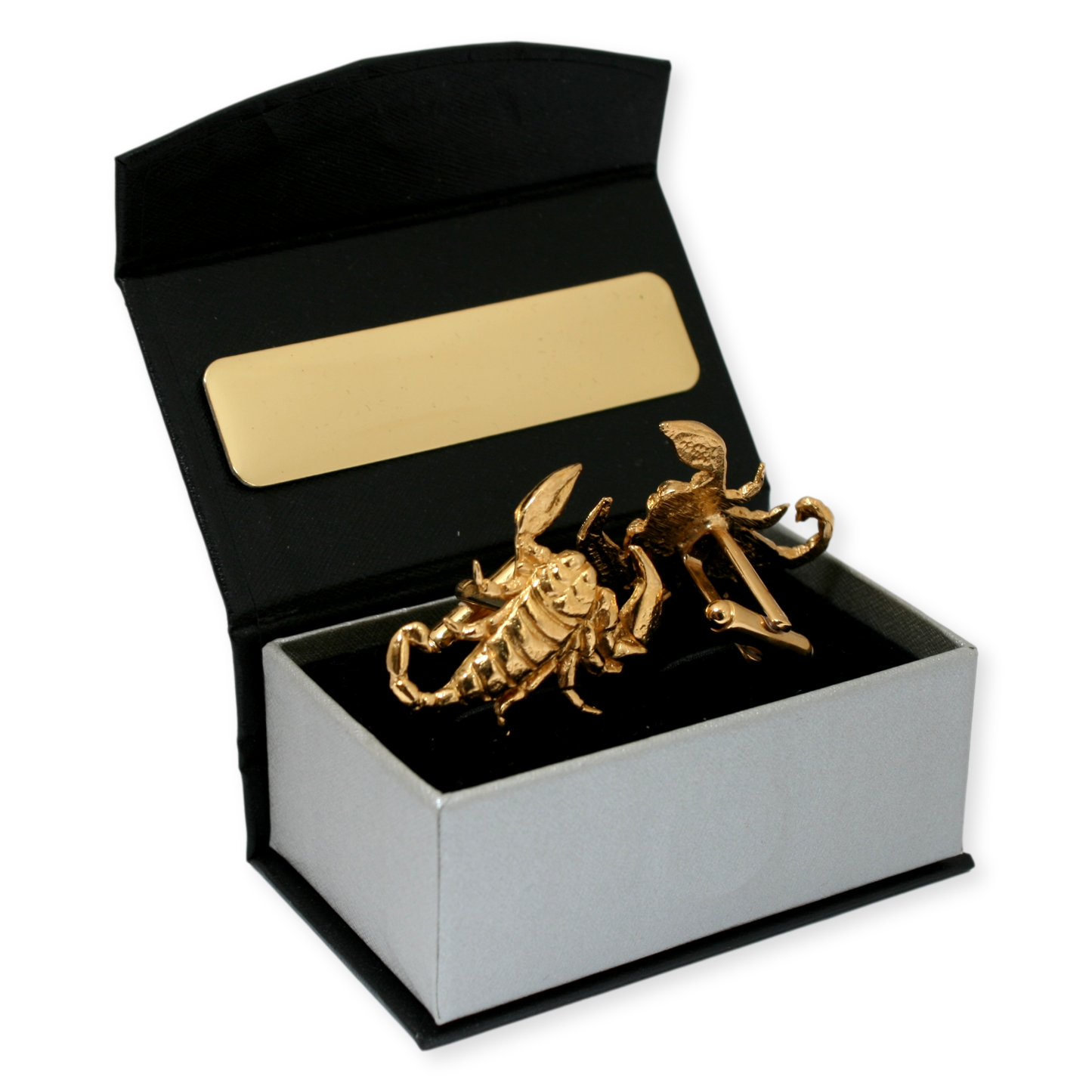Scorpion Gold Plated Cufflinks With Engraving Option Gift Boxed
