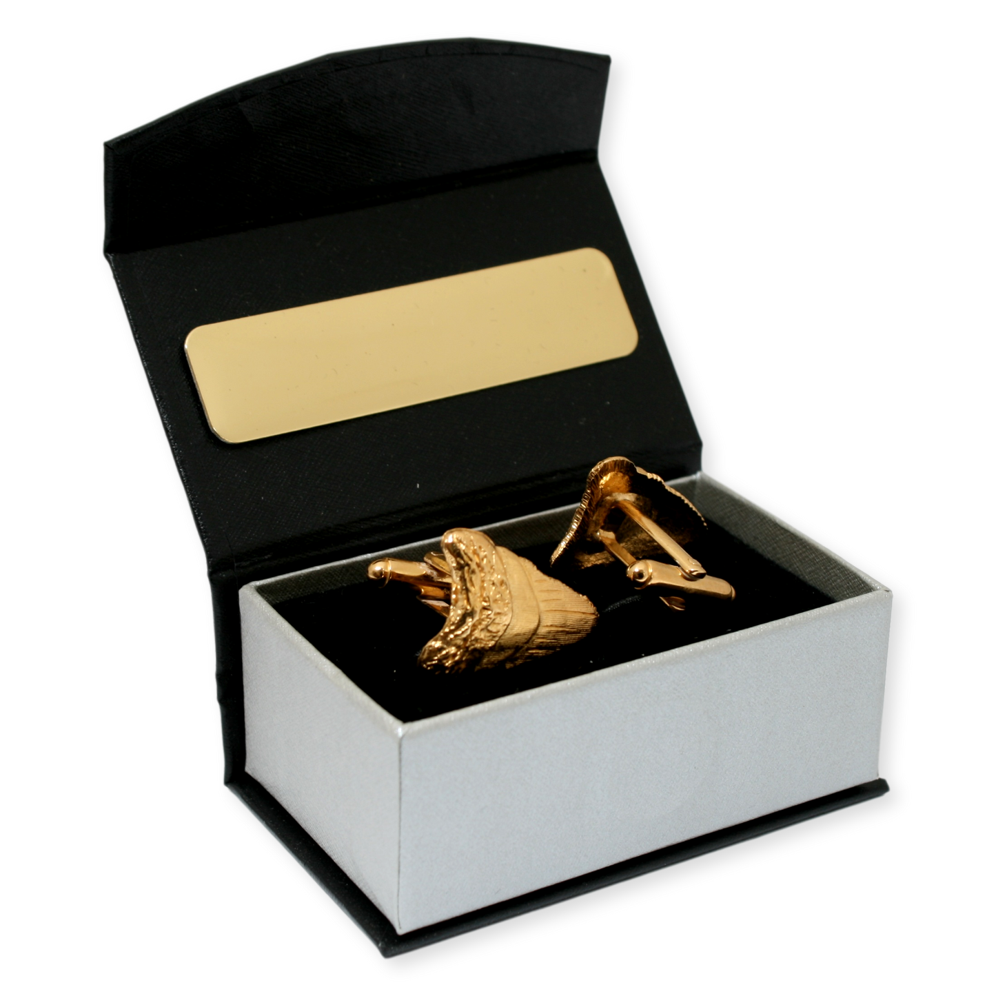 Tooth Gold Plated Cufflinks With Personalised Gift Box