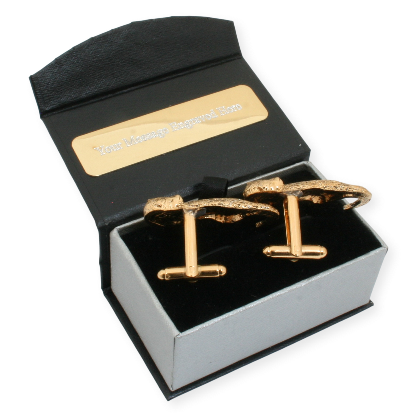 Pair Of Otter Gold Plated Cufflinks With Engraving Option
