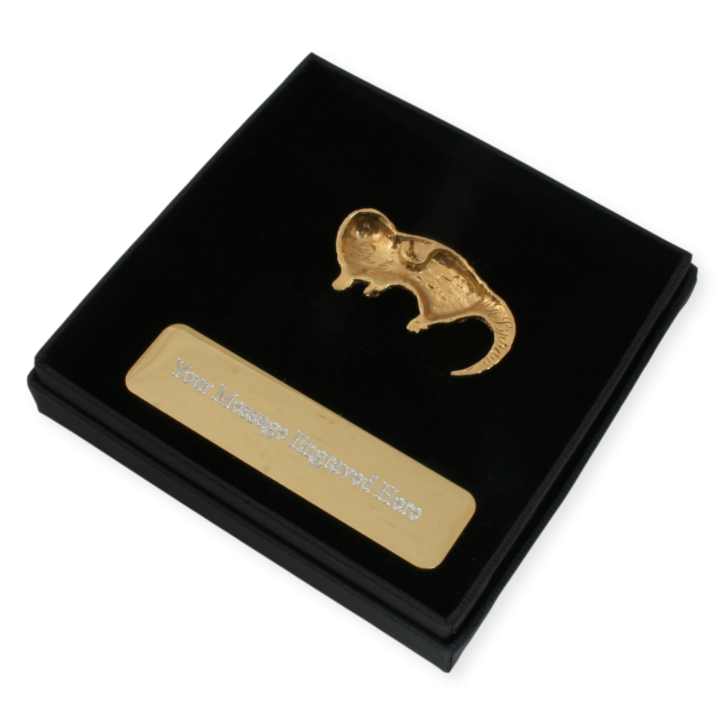 Otter Gold Plated Lapel Pin Badge With Engraving Option