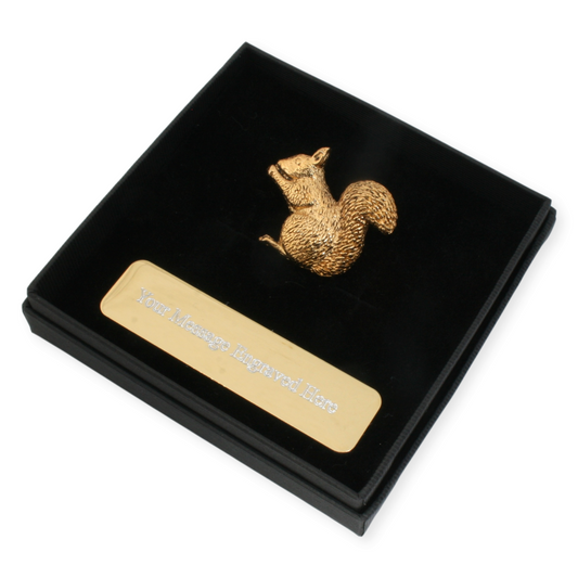 Stag Head Gold Plated Pin Badge Lapel & Engraving Option
