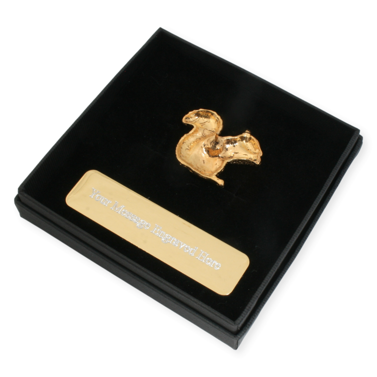 Stag Head Gold Plated Pin Badge Lapel & Engraving Option