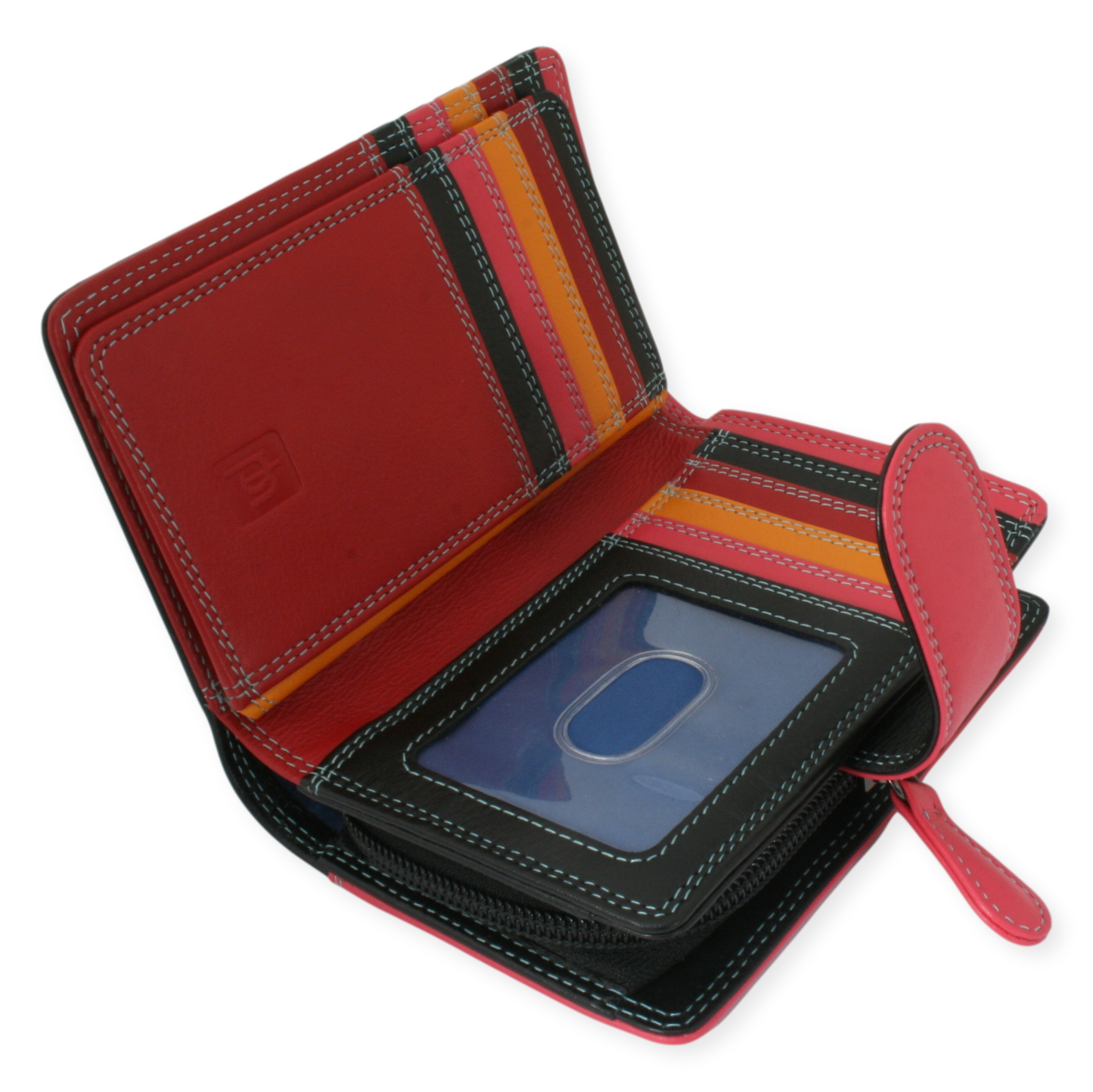 Bee Ladies Leather Purse with Coin Pouch RFID Safe Black & Pink Gift