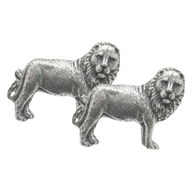 Lion Pair of English Pewter Cufflinks Gift Boxed