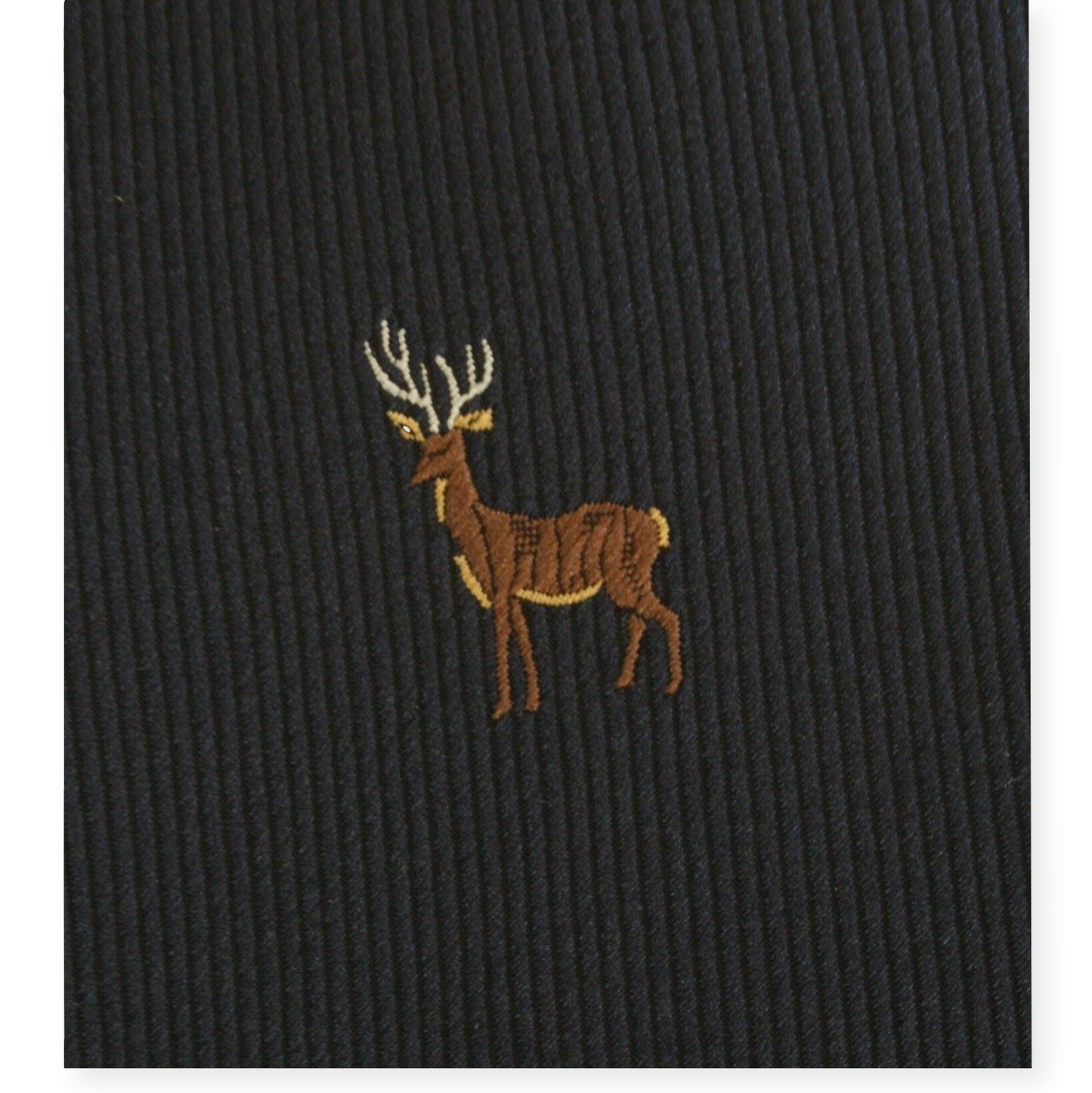 Navy Blue Stag Design Microfiber Neck Tie