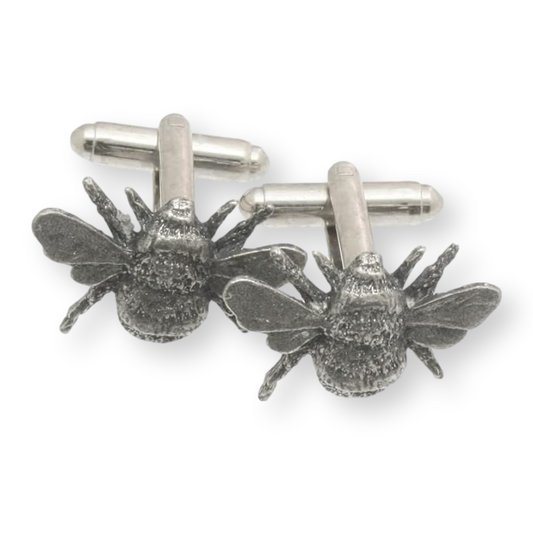 Bumble Bee Pair of Pewter Cufflinks