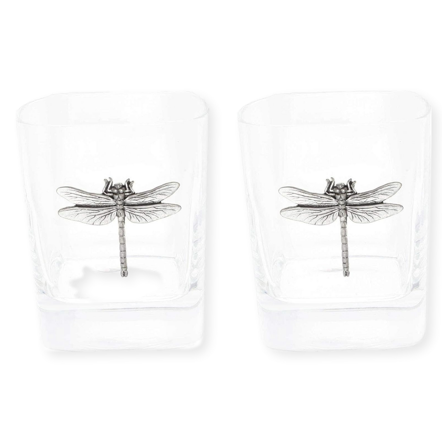 Insect Designed Pair of Glass Tumblers