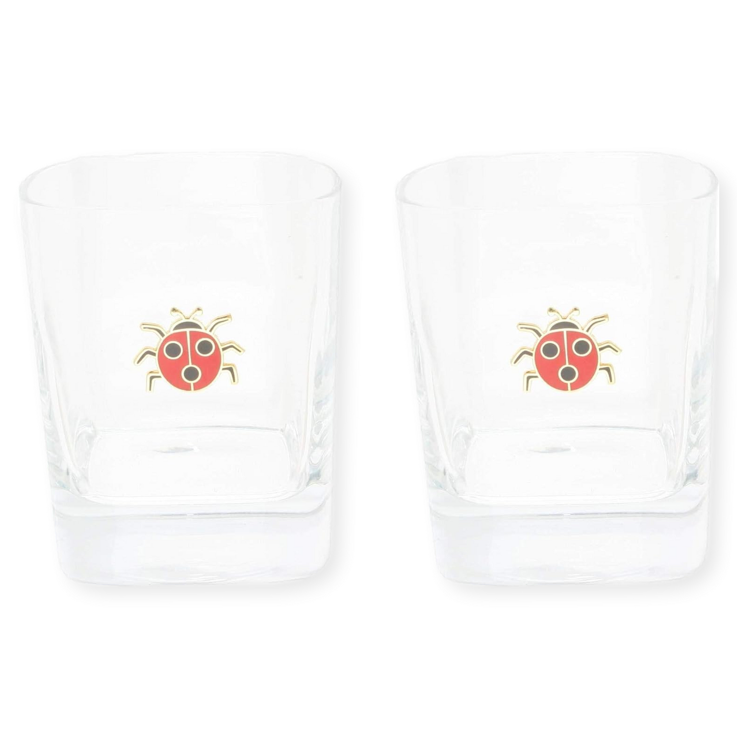 Insect Designed Pair of Glass Tumblers