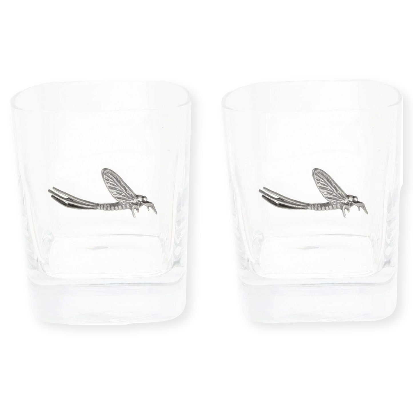 Insect Designed Pair of Glass Tumblers