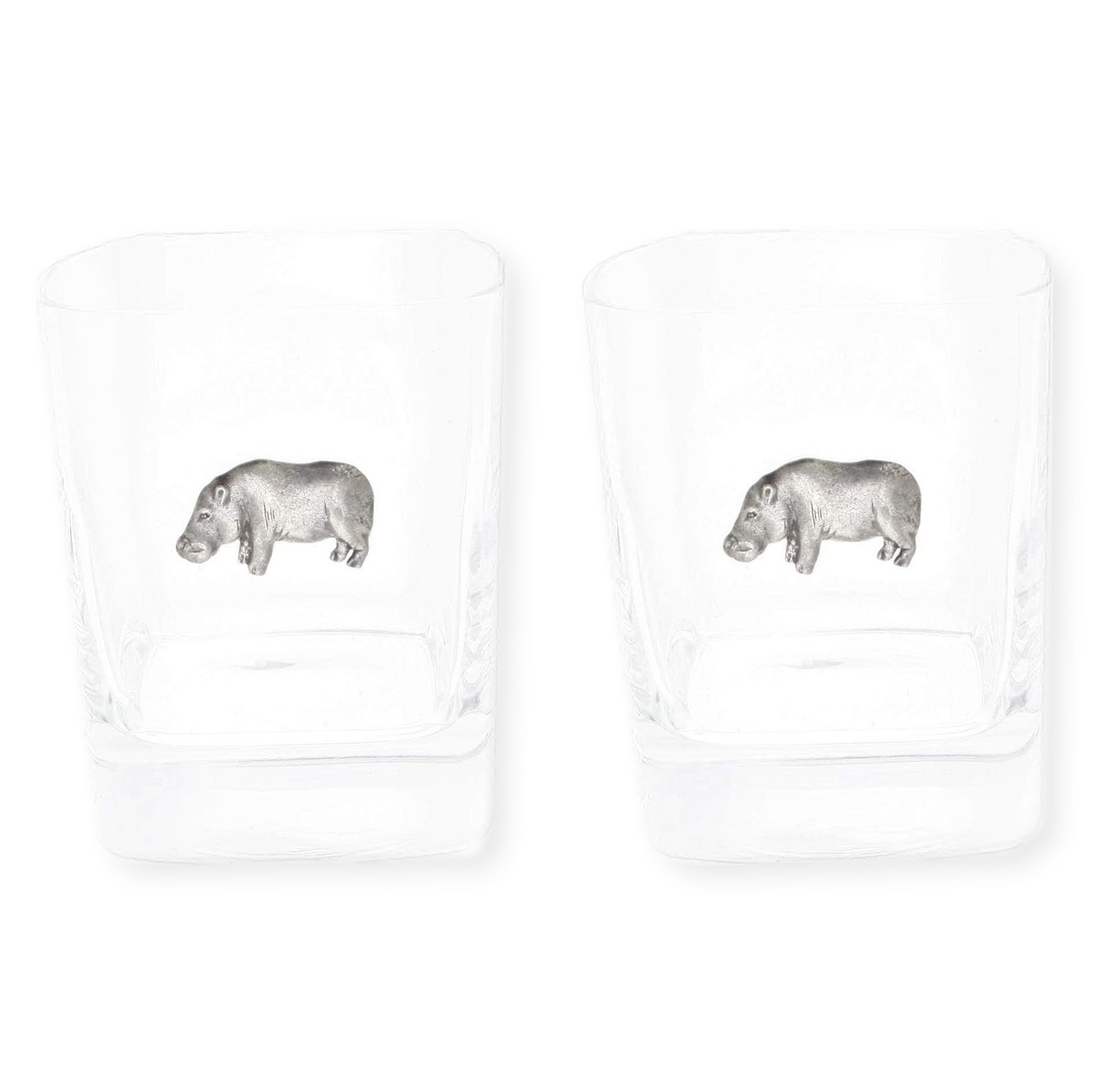 Safari Animals Pair of Glass Tumblers Gift Boxed