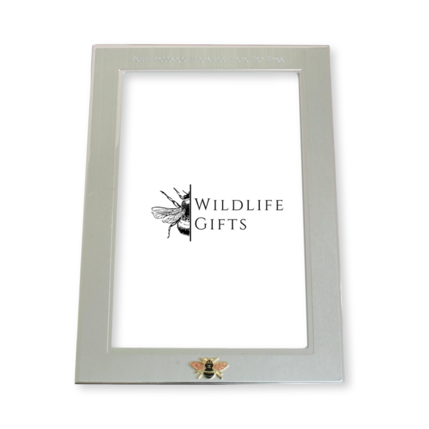 Bee Metal Photo Frame Nature Gift Landscape or Portrait Free Engraving