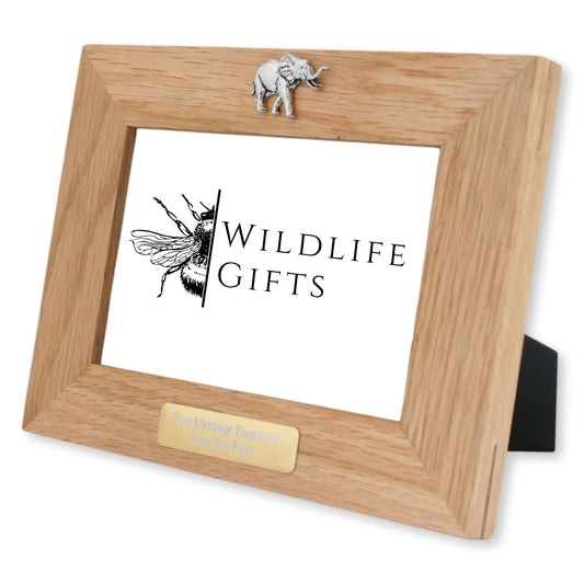 Safari Animals Wooden Photo Frame Landscape or Portrait Personalised