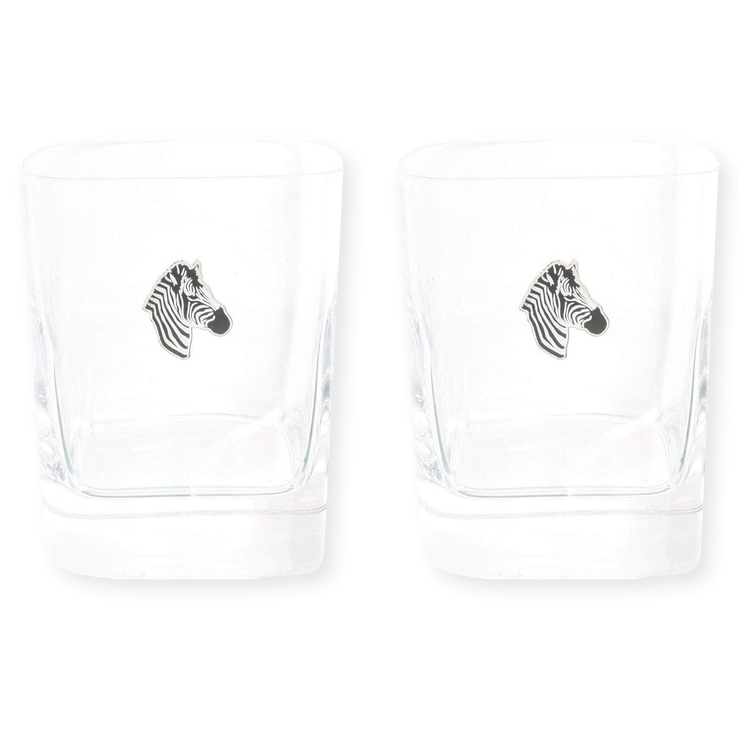 Safari Animals Pair of Glass Tumblers Gift Boxed