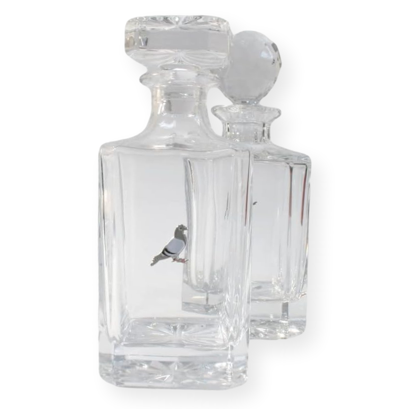 Birds Glass Decanter Golf Ball & Square Style Stoppers