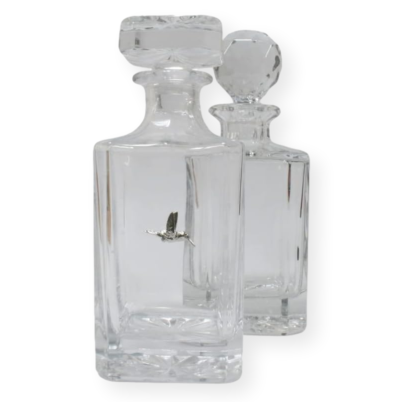 Birds Glass Decanter Golf Ball & Square Style Stoppers