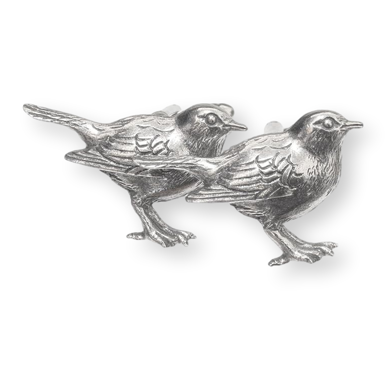 Robin  Set of Pewter Cufflinks in a Gift Box