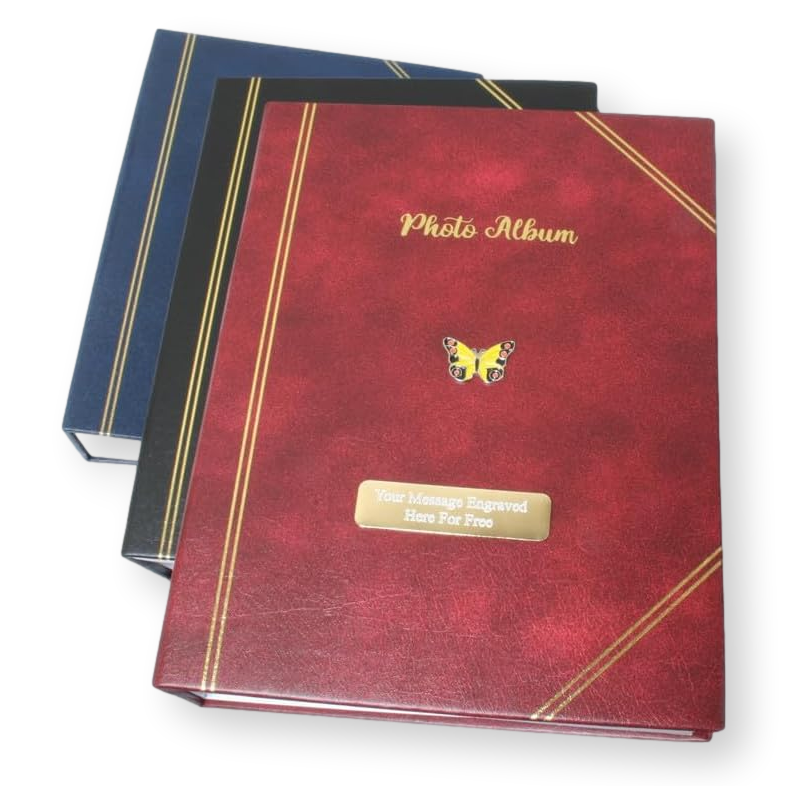 Butterfly Photo Album 200 Slots 6x4" Photographs Free Engraving