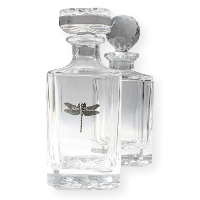 Insect Designed Cut Crystal Glass Decanters