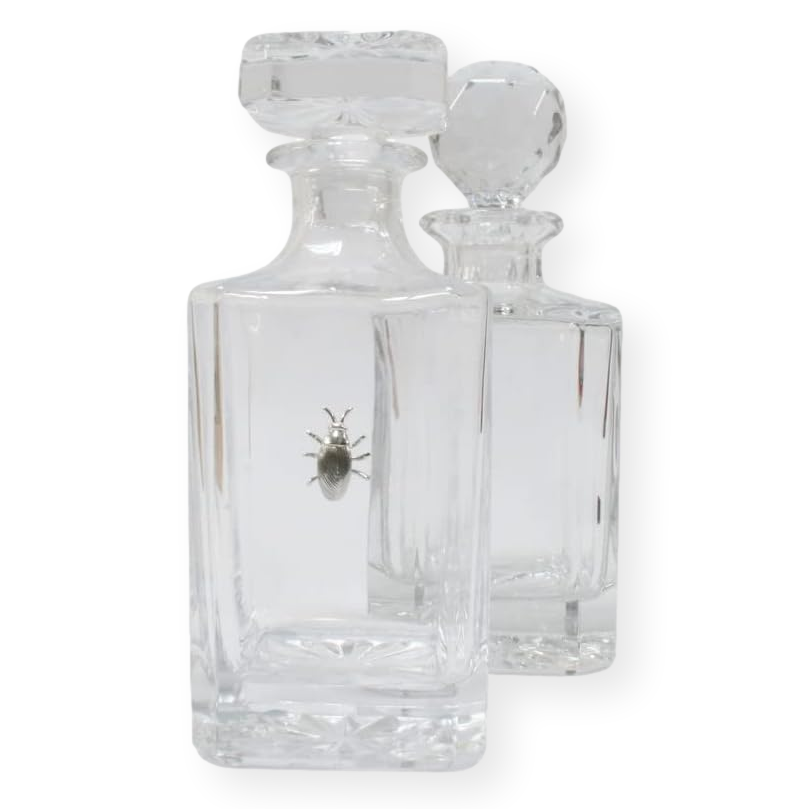 Insect Designed Cut Crystal Glass Decanters