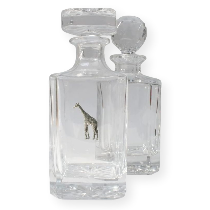 Safari Animals Cut Crystal Glass Decanters