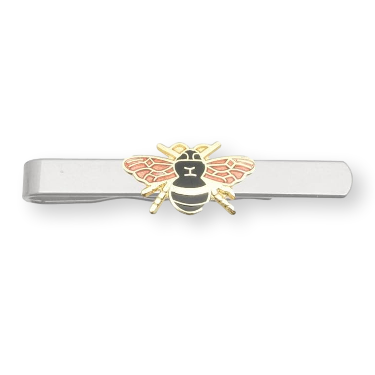 Enamel Bee Tie Slide With Gift Pouch