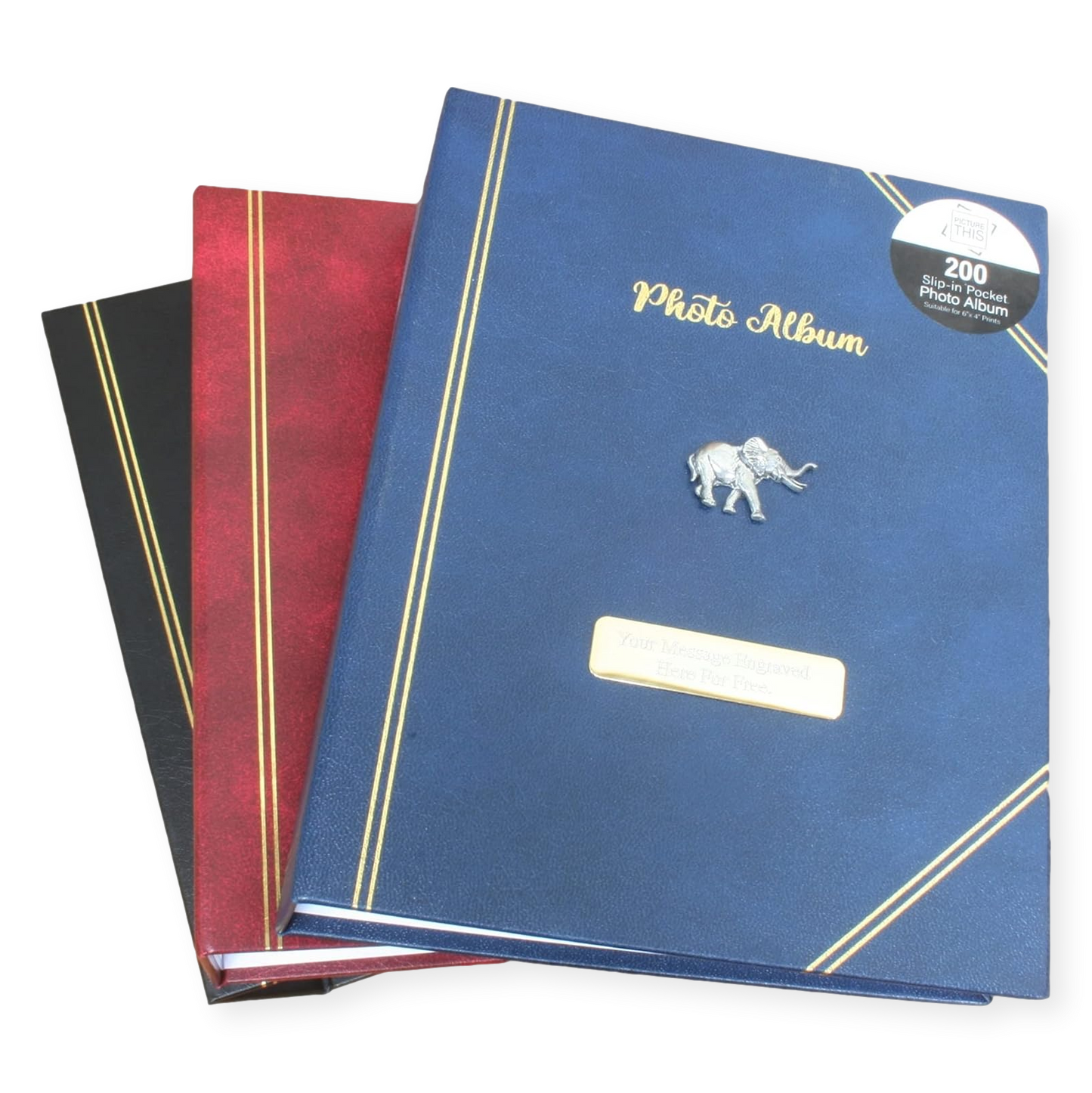 Safari Animal Photo Album 200 Slots 6x4" Photos Free Engraving