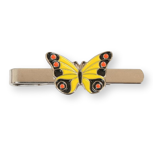 Enamel Yellow Butterfly Tie Slide Gift Pouched