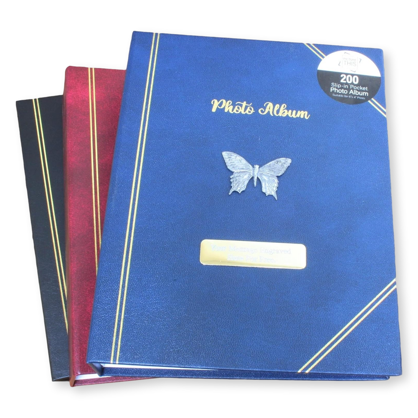 Butterfly Photo Album 200 Slots 6x4" Photographs Free Engraving