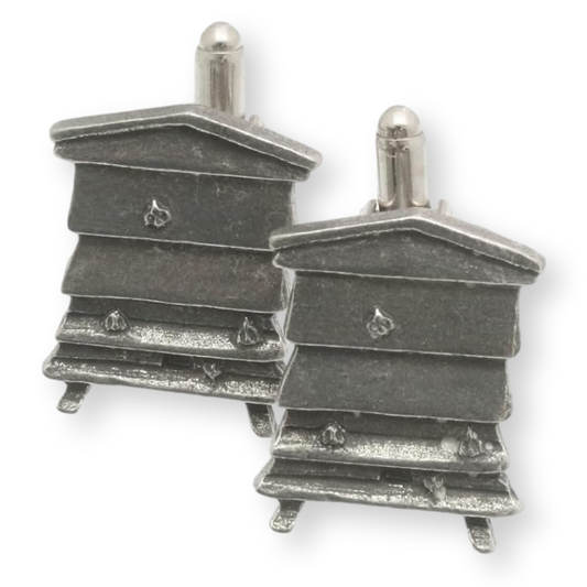 Bee Hive Pewter Cufflinks