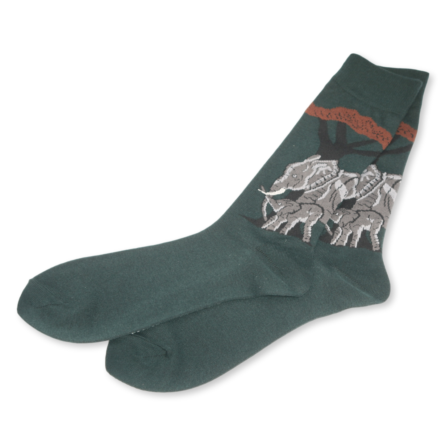 Elephant Safari Socks On Green UK 6–11