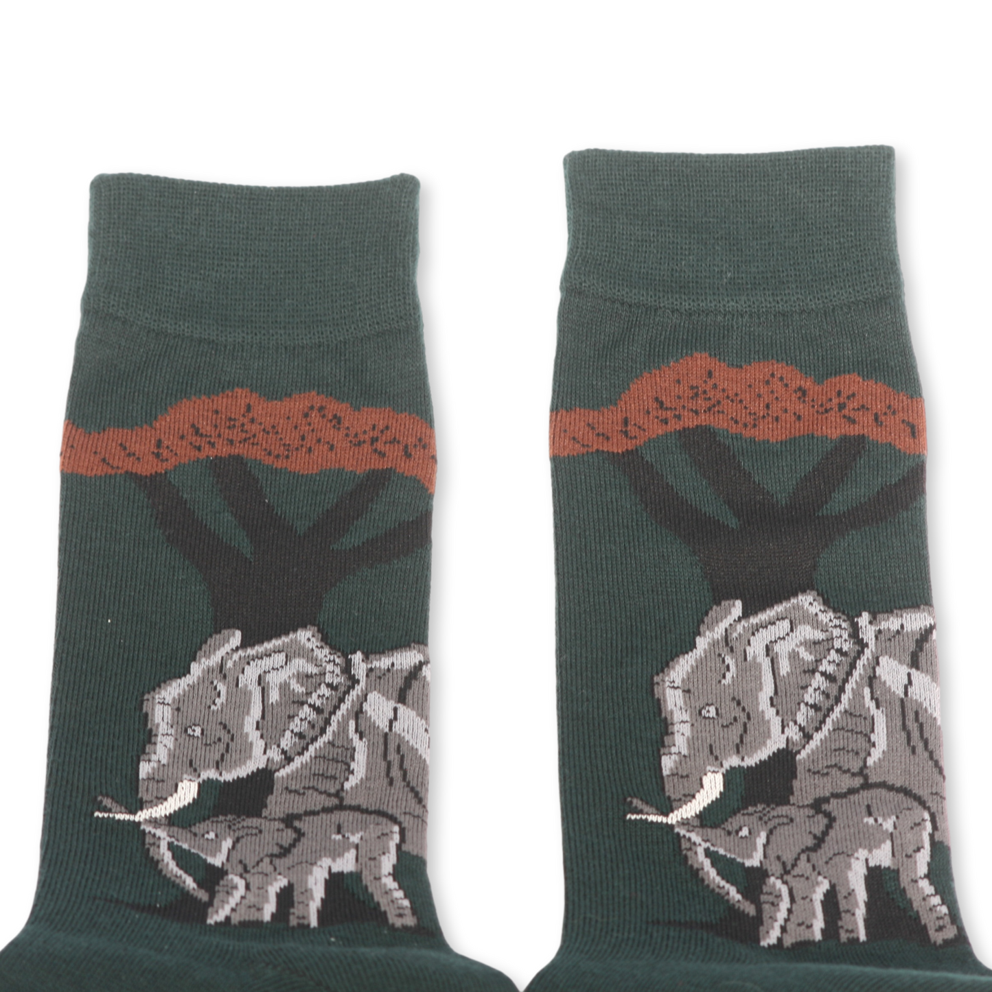 Elephant Safari Socks On Green UK 6–11