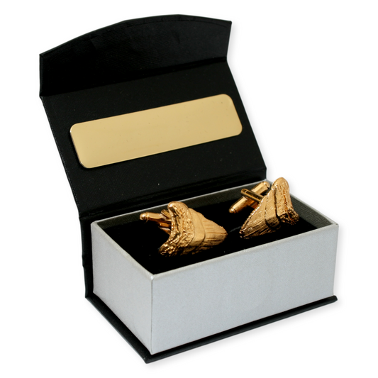 Tooth Gold Plated Cufflinks With Personalised Gift Box