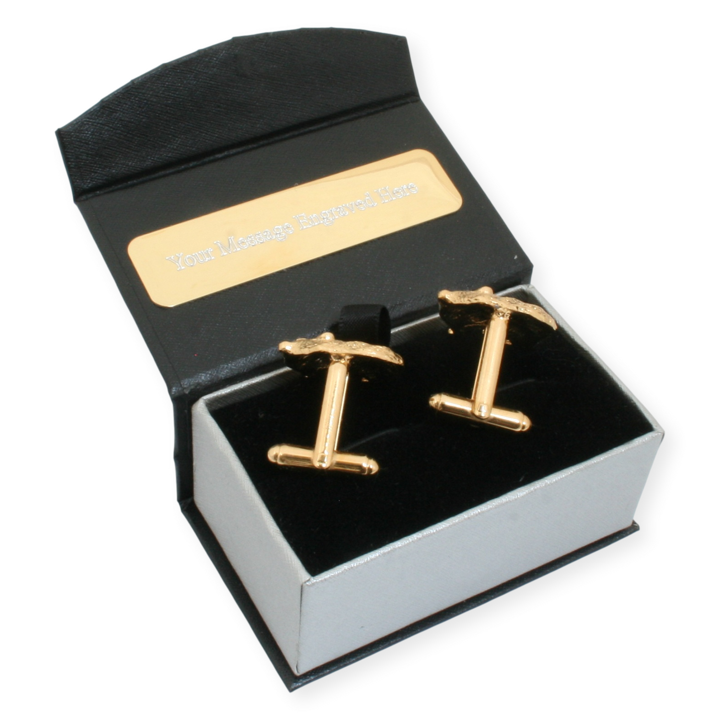 Bear Gold Plated Pair Of Cufflinks & Engraving Option